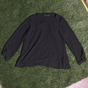 AMO Made‎ in Italy Women's Black Shirt Heart Embroidery Size M
